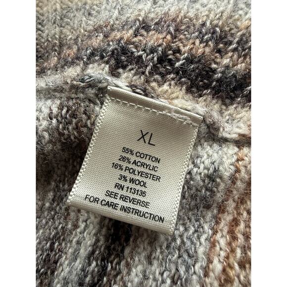 Leo & Nicole Striped Cowl Neck Knit Poncho Sweater Size XL - Picture 5 of 8